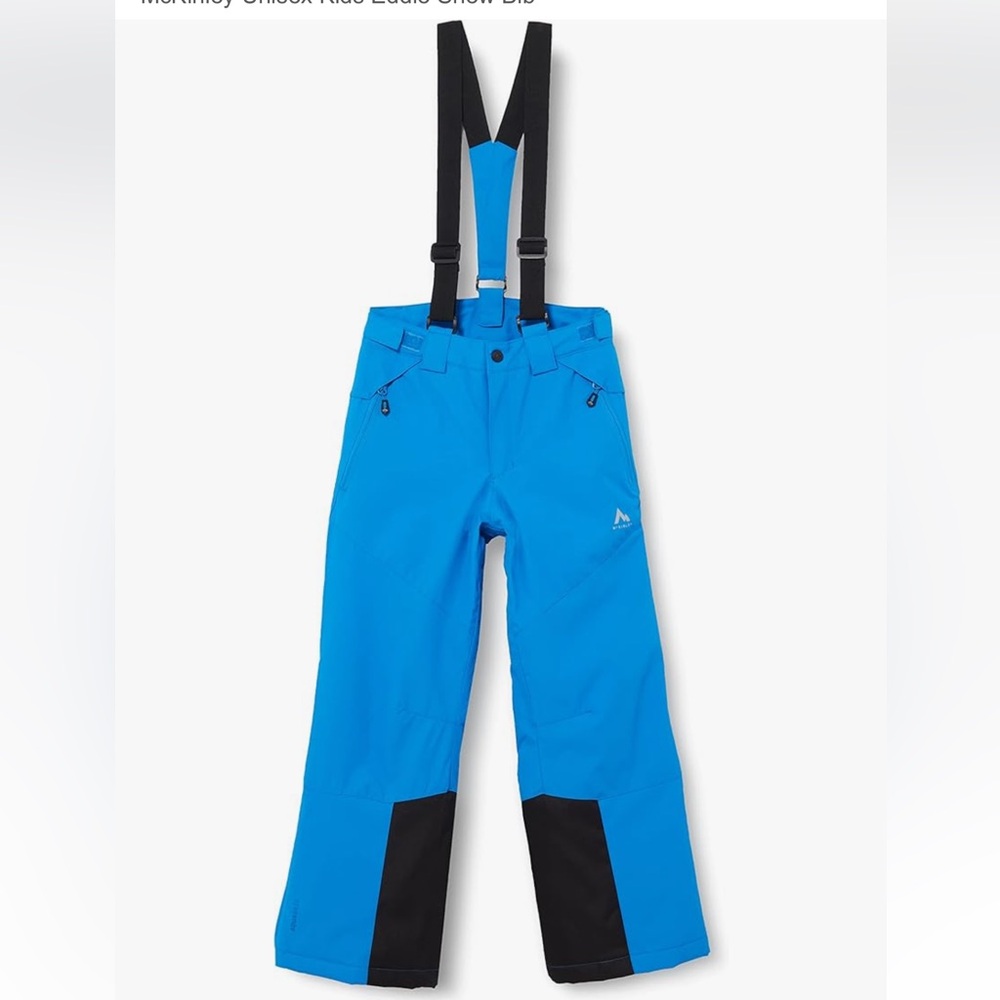 Kids snow bib royal blue color by Mc Linley. Size 12